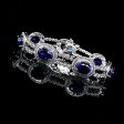 PREORDER | Sapphire Gemstones Oval Baguette Diamond Bracelet 14kt Online Sale