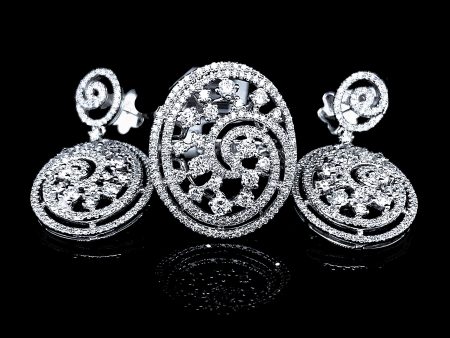 PREORDER | Spiral Oval Statement Diamond Jewelry Set 14kt on Sale